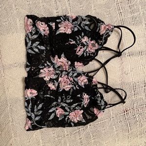 black floral bra